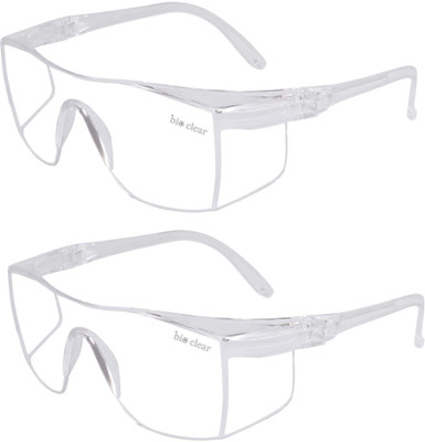 bio clear 2 safety wrap around Eye safety goggles full cover Laboratory, Wood-working, Power Tool  Safety Goggle(Free-size)