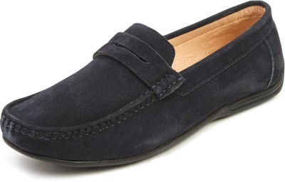 MONKS & KNIGHTS Style Suede Leather Formal Corporate Casuals Shoes Loafers For Men(Black)