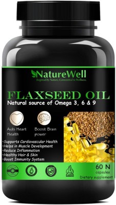 Naturewell Flaxseed extract capsules Omega 369 - 60 capsules (Green)(60 No)