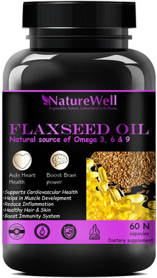 Naturewell Flaxseed extract capsules Omega 369 - 60 capsules (Purple)(60 No)