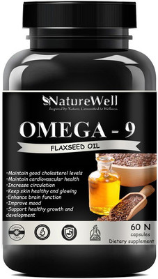Naturewell Flaxseed extract capsules Triple Strength Omega 369 - 60 capsules (Silver)(60 No)