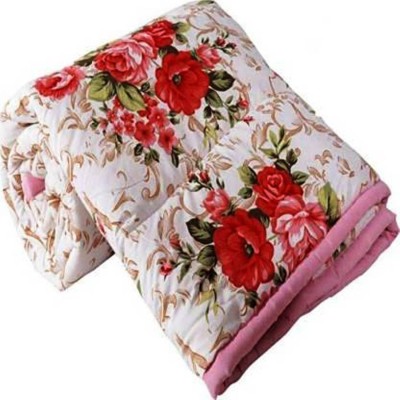 Reborn Floral Single Dohar for  AC Room(Poly Cotton, Pink)