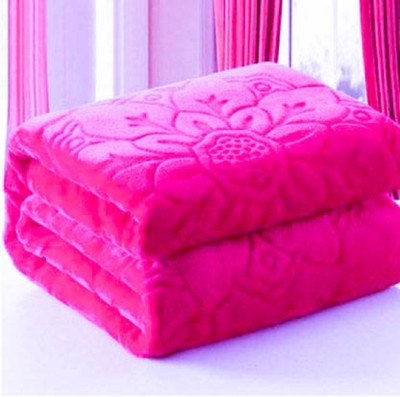 AUBORON Self Design Double Mink Blanket for  Heavy Winter(Fur, Pink)