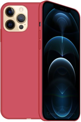 CASE CREATION Back Cover for Apple iPhone 12 2020 Solid Colorful Premium Feel Matte Finish(Red, Shock Proof, Silicon, Pack of: 1)
