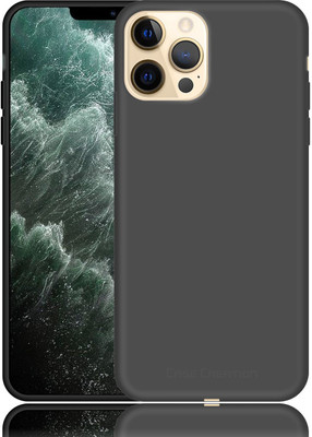 Case Creation Back Cover for New Apple iPhone 12 Pro Max (2020) Luxurious OG Series Slim Silicone Case(Black, Grip Case)