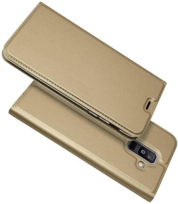 Helix Flip Cover for Samsung Galaxy J8(Gold, Shock Proof, Pack of: 1)