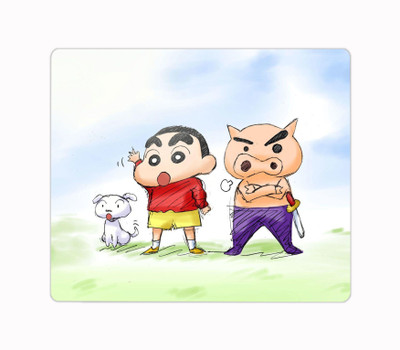 Impresion Shin-chan Cartoon Printed Premium Designer Mouse Pad for Computer/Laptop (22.5cm x 19cm) - C8 Non Slip Base Mousepad(Multicolor)