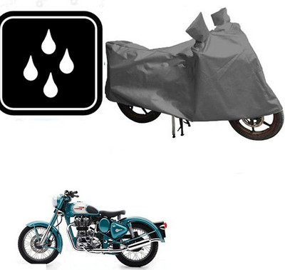 RPSENTTERPR Waterproof Two Wheeler Cover for Royal Enfield(Battle Green, Grey)