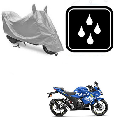 RPSENTTERPR Waterproof Two Wheeler Cover for Suzuki(Gixxer SF, Silver)