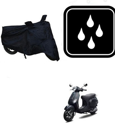 Mdstar Waterproof Two Wheeler Cover for Piaggio(Vespa LX, Black)