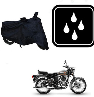 saanvi Waterproof Two Wheeler Cover for Royal Enfield(Bullet 500, Black)