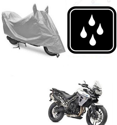 saanvi Waterproof Two Wheeler Cover for Triumph(Tiger 800 XR, Silver)