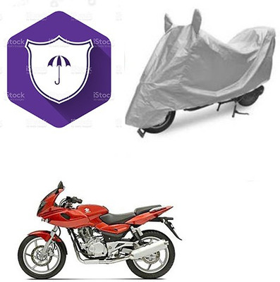 SANJU Waterproof Two Wheeler Cover for Bajaj(Pulsar 220 DTS-i, Silver)
