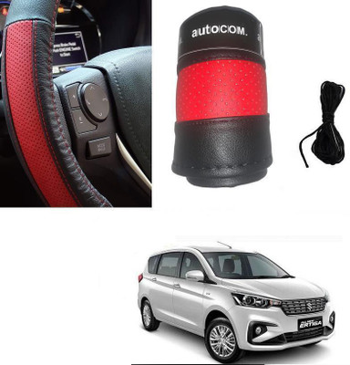 Autocom Hand Stiched Steering Cover For Maruti Ertiga(Red, Black, Leatherite)