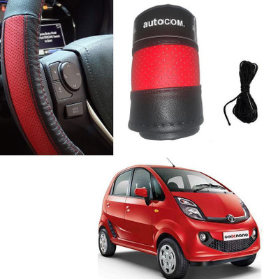 ARNEJA Hand Stiched Steering Cover For Tata Nano(Red, Black, Leatherite)