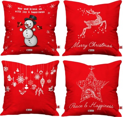 Indigifts Abstract Cushions Cover(Pack of 4, 40 cm*40 cm, Red)