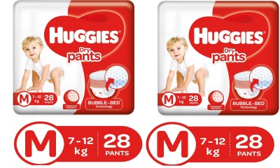 Huggies Dry Pants Medium Size Diapers M - 28 +28 Pack - M(56 Pieces)