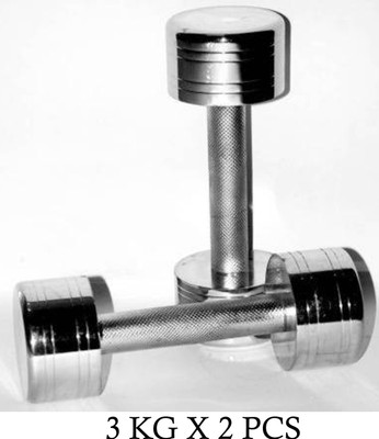 LCARNO Pair of 2 x 3kg Steel Dumbbell (Total Weight 6KG) , Each Fixed Weight Dumbbell(3 kg)