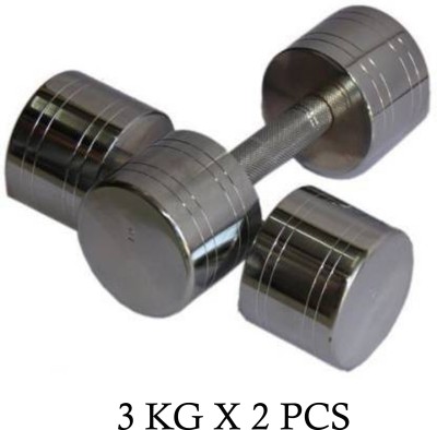 Y2M Set of 2 x 3 kg Steel Dumbbell (Total Weight 6KG) , Each Fixed Weight Dumbbell(3 kg)