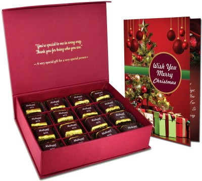 Midiron Christmas Chocolate Gifts, Milk Chocolate Box with Greeting Card for Friends & Relative (12 gm each) Paper Gift Box(Multicolor)