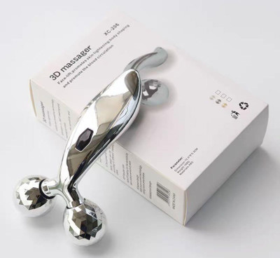 Skylight 79879 3D - Roller Massager 360 Rotate Silver Thin Face Full Body Shape Massager Facial Massage Relaxation Tool Massager(Silver)