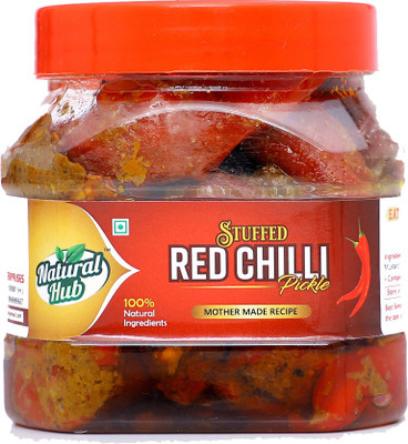 Natural Hub Mother Made Organic Stuffed Banarsi Laal Mirch ka Achaar (The Real Taste of Banarsi Pickle) Red Chilli Pickle(500 g)