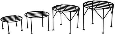 TrustBasket Iris Planter Stand for Multi purpouseBlack Rust proof Plant Container Set(Pack of 4, Metal)