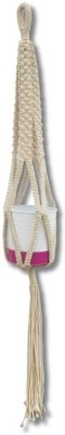 TrustBasket Olivia Macrame Hanger Cotton thread Plant Container Set(Plastic)