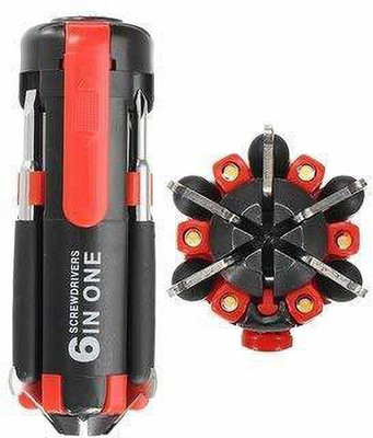 Modinity 8 in 1 M8 In One Multi-function Screwdriver With 6 LED Lihgts Portable Pocket Combination Screwdriver Set(Pack of 1)