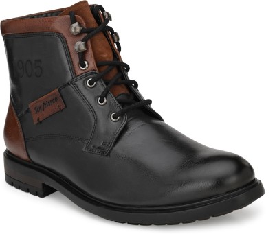 SAN FRISSCO Boots For Men(Black, Brown , 9)