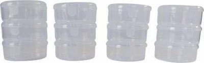 PMW Small Plastic Boxes for Storage of Bangles - Round Kangan Box Storage of Bangles Vanity Box(White)