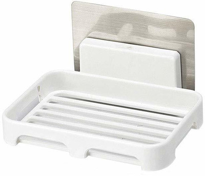 Ladila Soap Rack No Drilling Wall Mounted Double Layer Soap Holder Soap Sponge Dish Bathroom Accessories Soap Dishes Self Adhesive(Multicolor)