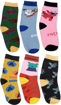 panv Baby Boys & Baby Girls Printed Ankle Length(Pack of 6)