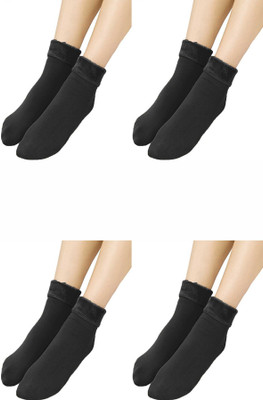 TOMKOT Unisex Solid Ankle Length(Pack of 4)
