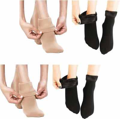 TOMKOT Unisex Solid Calf Length(Pack of 4)