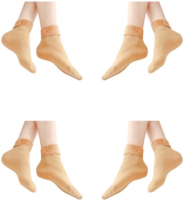 Piftif Women Solid Calf Length(Pack of 4)