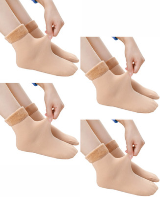 Piftif Women Solid Calf Length(Pack of 4)