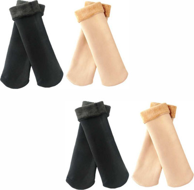 TOMKOT Unisex Solid Calf Length(Pack of 4)