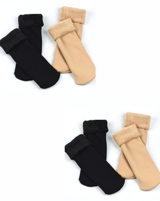 TOMKOT Unisex Solid Calf Length(Pack of 4)