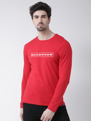 FRISKERS Printed Men Round Neck Red T-Shirt