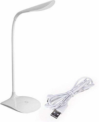 Synlark Rechargeable LED Touch On/Off Switch Desk Lamp Children Eye Protection Student Study Reading Dimmer Table Lamp (White) Pack of 1 Study Lamp(34 cm, White)