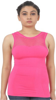 Camey Casual Sleeveless Solid Women Pink Top