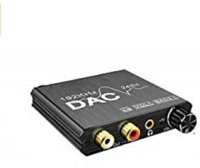 microware  TV-out Cable 192KHz Digital to Analog Audio Converter with Bass and Volume Adjustment, Digital SPDIF/Optical/Toslink/Coaxial to Analog Stereo L/R RCA and 3.5mm Jack Converter for PS4 DVD TV Home Cinema(Black, For TV)