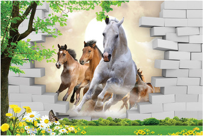 BPDESIGNSOLUTION Animals Multicolor Wallpaper(91 cm x 61 cm)