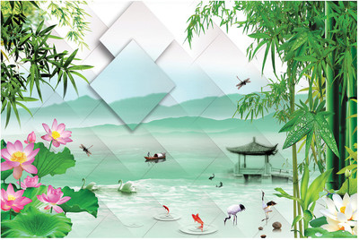 BPDESIGNSOLUTION Nature Multicolor Wallpaper(61 cm x 46 cm)
