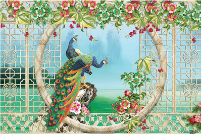 BPDESIGNSOLUTION Nature Multicolor Wallpaper(91 cm x 61 cm)