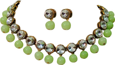 JN Handicraft Alloy Copper Green Jewellery Set(Pack of 1)