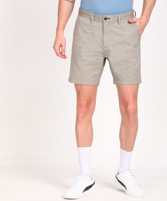 TOMMY HILFIGER Striped Men Grey Chino Shorts