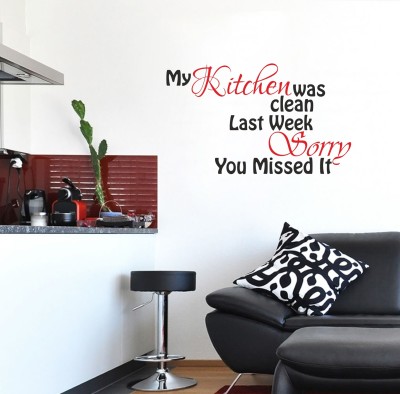 Sticker Hub 76 cm Clean Kitchen Quote Wall Sticker Self Adhesive Sticker(Pack of 1)