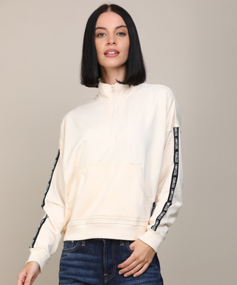 FLYING MACHINE Full Sleeve Solid Women Sweatshirt